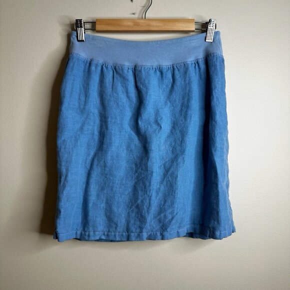 Cut Loose Pull On A-Line Linen Walking Skirt Womens XS Blue Coastal Boho Summer - Picture 1 of 9